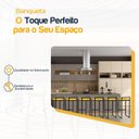 Ver imagem 3 de Kit 6 Banqueta Quadrada Preta para Balcão Ilha Cozinha Gourmet Bancada Piscina Bares Àrea de Lazer