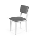 Ver imagem 5 de Mesa de Jantar Redonda Montreal Branca com 4 Cadeiras Estofadas Ella Branco/cinza Escuro