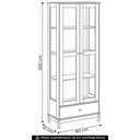 Ver imagem 4 de Cristaleira Porta de Vidro 80cm 2 Portas Madeira Maciça Vitalis Café F07 - Mpozenato