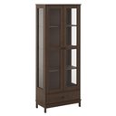 Ver imagem 1 de Cristaleira Porta de Vidro 80cm 2 Portas Madeira Maciça Vitalis Café F07 - Mpozenato