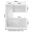 Ver imagem 3 de Kit Área de Serviço Madesa Acordes 100% Mdf com Armário e Balcão - Portas Branco Brilho