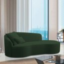 Ver imagem 2 de Divã Recamier Curvo Sala de Estar Recepção Inglaterra 200cm Lado Direito Linho Adj Decor Verde