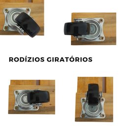 Kit 2 Suportes Base Vaso Plantas Madeira Rodinhas 20cm. - 4