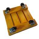 Ver imagem 5 de Kit 2 Suportes Base Vaso Plantas Madeira Rodinhas 20cm.