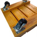 Ver imagem 3 de Kit 2 Suportes Base Vaso Plantas Madeira Rodinhas 20cm.