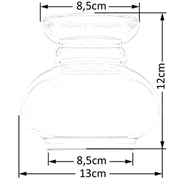 Cupula de Vidro Liso Leitoso 08,5 para Lustre e Candelabro - 2