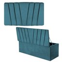 Ver imagem 1 de Kit Painel Cabeceira E Calçadeira Baú 90cm Solteiro Azul