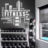 Adesivo de Parede Palavras Motivação Academia Inglês Fitness Run Gym Kanto Store Adesivo de Parede L - 1