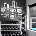 Ver imagem 1 de Adesivo de Parede Palavras Motivação Academia Inglês Fitness Run Gym Kanto Store Adesivo de Parede L