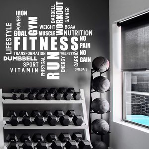 Adesivo de Parede Palavras Motivação Academia Inglês Fitness Run Gym Kanto Store Adesivo de Parede L
