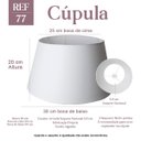 Ver imagem 2 de Cúpula de Abajur 20x25x30cm Tecido Algodão Soquete Nacional Ref 77