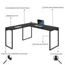 Ver imagem 4 de Mesa Em L Diretor 150X150X75Cm Preto Ônix/Est.Preta