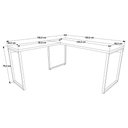 Ver imagem 5 de Mesa Em L Diretor 150X150X75Cm Preto Ônix/Est.Preta