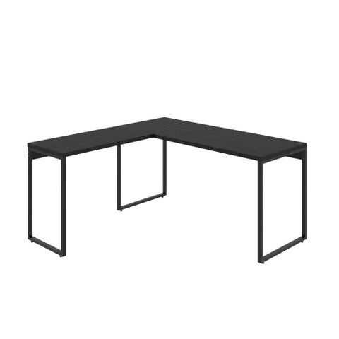 Mesa Em L Diretor 150X150X75Cm Preto Ônix/Est.Preta