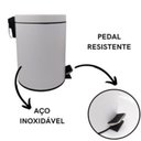 Ver imagem 7 de Lixeira Inox 5 Litros Branca Pedal Cesto Lixo Vintage Quarto Banheito Cozinha Coleta Seletiva