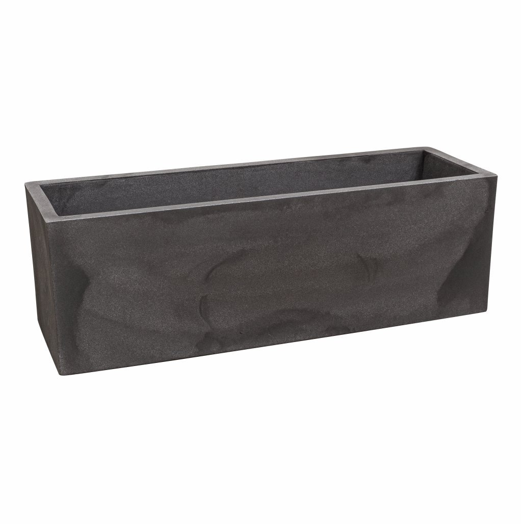 Vaso Floreira Jardineira Flat Polietileno 67x22x22cm Japi - Preto Ardósia - 1