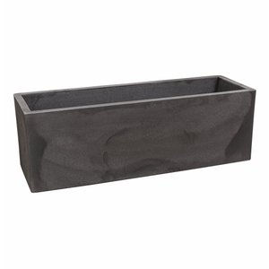 Vaso Floreira Jardineira Flat Polietileno 67x22x22cm Japi - Preto Ardósia