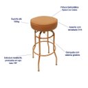 Ver imagem 3 de Banqueta Altura 65cm Bar Giratória cor Cobre assento cobre Poltronas do Sul Banqueta Bar