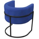Ver imagem 3 de Kit 2 Poltronas Reforçada Decorativa Sala Carla Base Ferro Preta Suede Azul Marinho