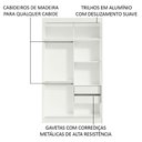 Ver imagem 5 de Guarda-Roupa Solteiro Madesa Tokio 2 Portas de Correr com Espelho 2 Gavetas Branco Cor:Branco