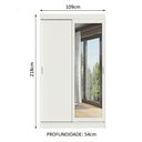 Ver imagem 3 de Guarda-Roupa Solteiro Madesa Tokio 2 Portas de Correr com Espelho 2 Gavetas Branco Cor:Branco