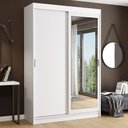 Ver imagem 1 de Guarda-Roupa Solteiro Madesa Tokio 2 Portas de Correr com Espelho 2 Gavetas Branco Cor:Branco