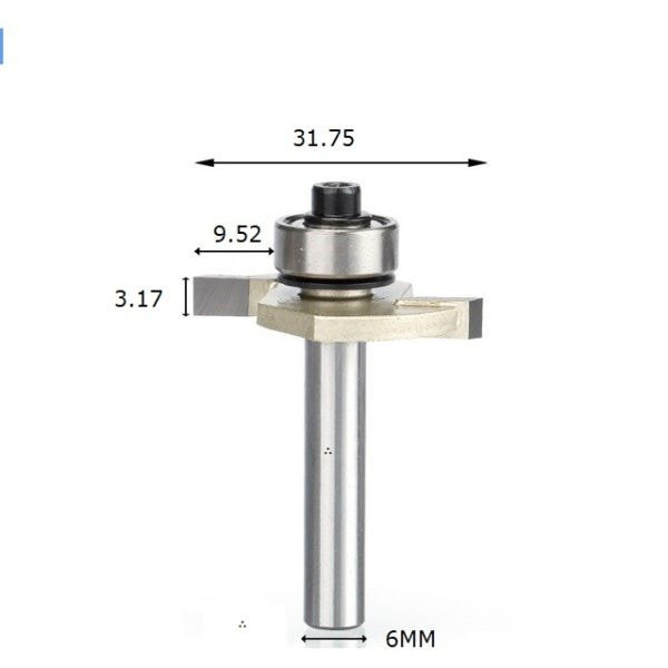 Fresa T Serrinha Debrum Com Rolamento 6mm X 1/8 ( Perfil T) - 2