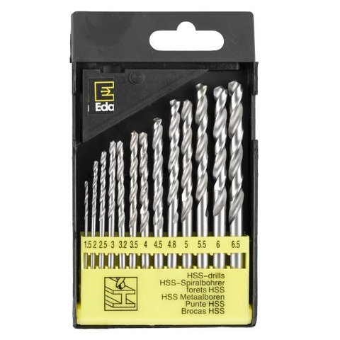 JOGO DE BROCA PARA METAL COM 13 PEÇAS AÇO RÁPIDO 1.5 - 6.5MM