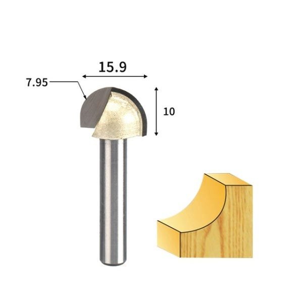 Fresa Meia Esfera / Ponta U / Meia Cana Haste 6mm Corte 5/8 - 5