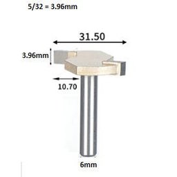 Fresa T Serrinha Debrum Haste 6mm Corte 5/32 ( Perfil T) - 2
