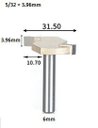 Ver imagem 2 de Fresa T Serrinha Debrum Haste 6mm Corte 5/32 ( Perfil T)