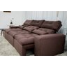 Sofá Retrátil e Reclinável 2.75 Cm Tecido Veludo Marrom - 2