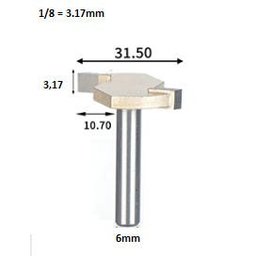 Fresa T Serrinha Debrum Serrinha T Haste 6mm Corte 1/8 ( Perfil T) - 2