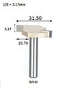 Ver imagem 2 de Fresa T Serrinha Debrum Serrinha T Haste 6mm Corte 1/8 ( Perfil T)