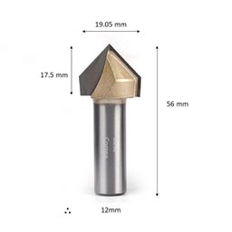 Fresa Gravadora V-Bit 90 Graus Corte V Haste 12mm X 3/4 - 2