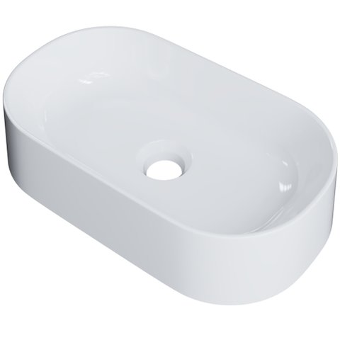 Cuba de Apoio Oval para Banheiro Lavabo Laila C01 O42w Branco - Lyam