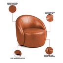 Ver imagem 3 de Poltrona Decorativa Orgânica Lua Sintético Pu D03 - D'Rossi Bege