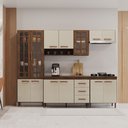 Ver imagem 1 de Cozinha Modulada Completa Fidelitá Lisboa 5 Peças 260cm 13 Portas 3 Gavetas com Tampo