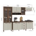 Ver imagem 4 de Cozinha Modulada Completa Fidelitá Lisboa 5 Peças 260cm 13 Portas 3 Gavetas com Tampo