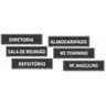 Kit com 6 placas de Sinalização Interna de Empresas: Preto - 1