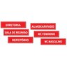 Kit com 6 placas de Sinalização Interna de Empresas: Vermelho - 1