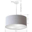 Ver imagem 2 de Lustre Pendente Cilíndrico Md-4049 Cúpula em Tecido 50x21cm Rustico Cinza - Bivolt