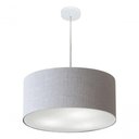 Ver imagem 4 de Lustre Pendente Cilíndrico Md-4049 Cúpula em Tecido 50x21cm Rustico Cinza - Bivolt