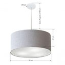 Ver imagem 5 de Lustre Pendente Cilíndrico Md-4049 Cúpula em Tecido 50x21cm Rustico Cinza - Bivolt