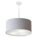 Ver imagem 1 de Lustre Pendente Cilíndrico Md-4049 Cúpula em Tecido 50x21cm Rustico Cinza - Bivolt