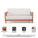 Ver imagem 7 de Kit 02 Poltronas e 01 Sofá Samoa Madeira Maciça com Cordas Náutica Linho Natural - Desk Design