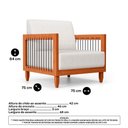Ver imagem 3 de Kit 02 Poltronas e 01 Sofá Samoa Madeira Maciça com Cordas Náutica Linho Natural - Desk Design
