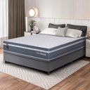 Ver imagem 1 de Conjunto Box Baú Cinza Cairo Cinza Molas Ensacadas Casal 138x188x71 - King House