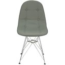 Ver imagem 5 de Kit 3 Cadeiras Charles Eames Botonê Eiffel Base Metal Cromado - Cinza