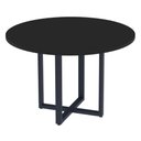 Ver imagem 1 de Mesa de Reunião Redonda P25 Pandin 110 Cm (largura) Tampo Mdp Preto Pé Aço Tubular Azul Del Rey